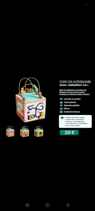 Cubo Actividades Madera Montessori 5 en 1