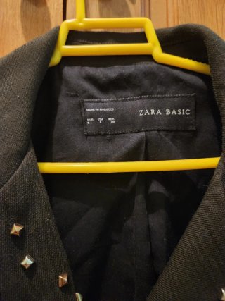 Cazadora Biker Zara Tachuelas Negra