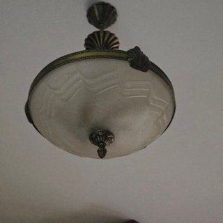 Lámpara de techo bronce y cristal