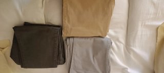 3 Pantalones Emilio Tucci Talla 46 Beige/Gris
