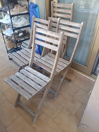 4 Sillas de madera plegables Ikea