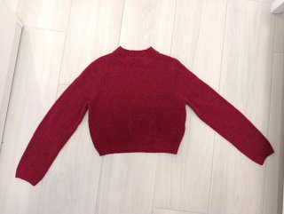 Jersey granate cuello redondo mujer