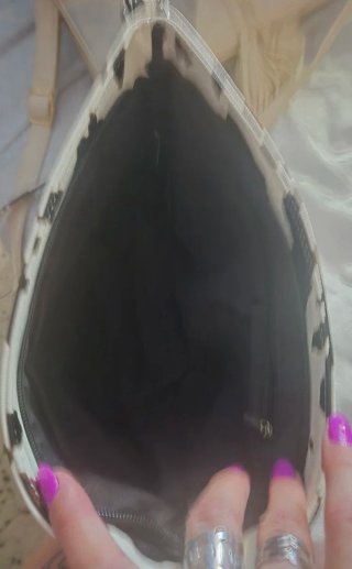 Bolso de mano blanco y negro