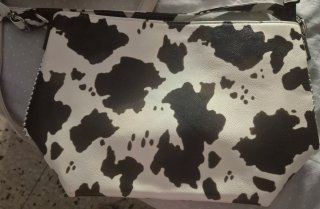 Bolso de mano blanco y negro