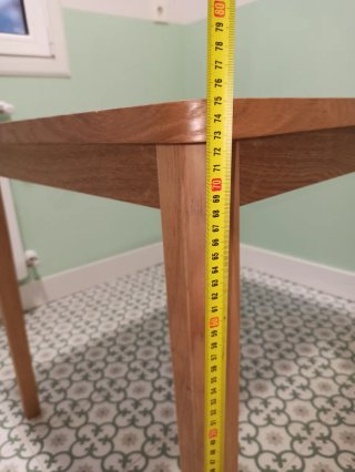 Mesa de fresno cuadrada 80x80