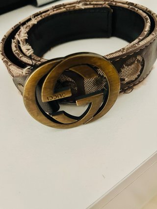 Cinturón Gucci Marrón y Dorado