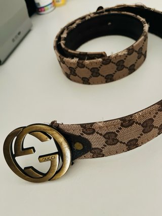 Cinturón Gucci Marrón y Dorado