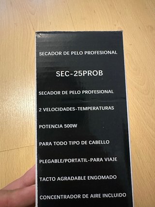 Secador de pelo EUROLUPS plegable negro