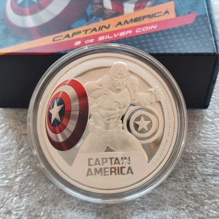 Moneda Plata Capitán América 3 oz Marvel