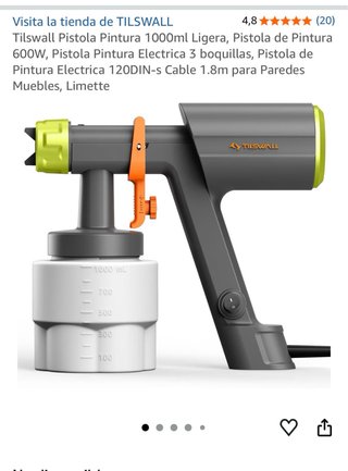 Pistola Pintura Eléctrica Tilswall 1000ml