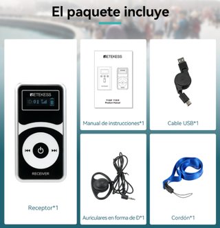 Retekess T130P T131P Sist.Radioguía + MALETÍN 32 R