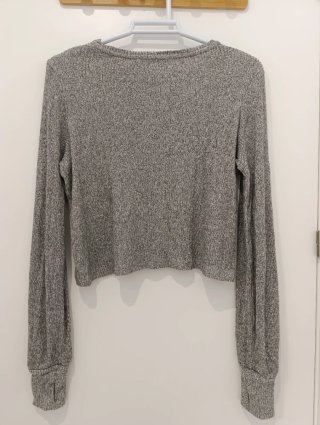 Jersey Stradivarius gris cuello redondo S