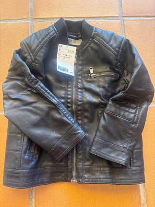 Chaqueta H&M Piel Negra Niño/a Talla 98 2/3Y