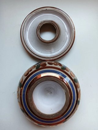 Cenicero Cerámica Nazarí Azul Cobalto y Cobre