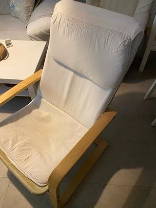 Sillón butaca Ikea tela y madera