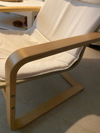 Sillón butaca Ikea tela y madera