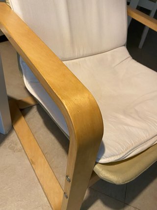 Sillón butaca Ikea tela y madera