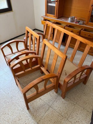 Conjunto 3+2 madera