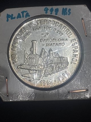 Moneda Plata 1oz 999 Ferrocarril Español