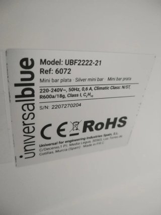 Minibar 48L Plata (Inox.)
