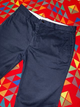 Pantalón Chino Zara Azul Marino Talla 44