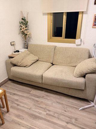 Sofá Cama Beige Tela