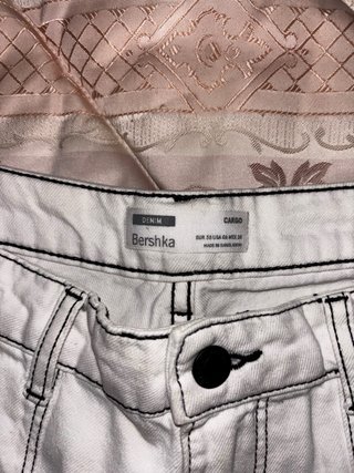 Pantalón Cargo Blanco Bershka