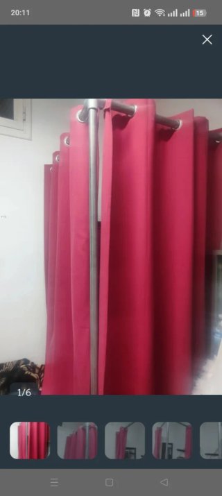 Cortina probador rosa-granate
