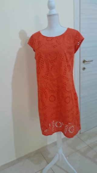 Vestito estivo lino e cotone arancione