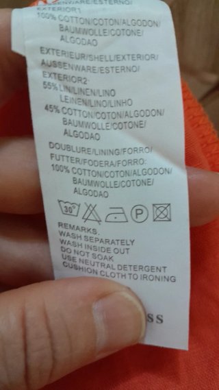 Vestito estivo lino e cotone arancione