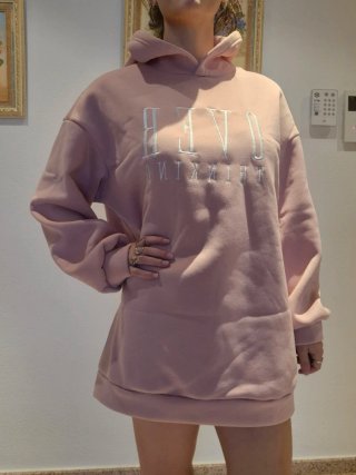 Vestido Sudadera Oversize Rosa