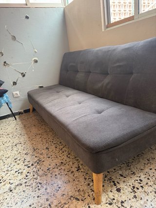 Sofá Cama Gris Tela