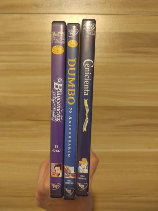 3 Dvds Disney: Blancanieves, Dumbo y Cenicienta