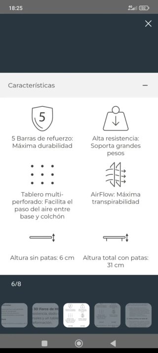 Base tapizada Komfortland 180x190 Marrón