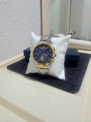 Reloj LIGE Hombre Azul y Dorado