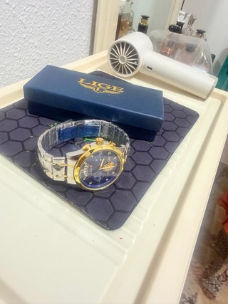 Reloj LIGE Hombre Azul y Dorado