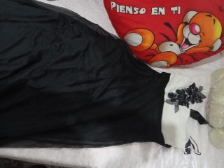 Vestido largo negro y blanco