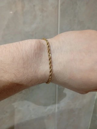 Conjunto Collar y Pulsera Acero Inoxidable Oro 18K