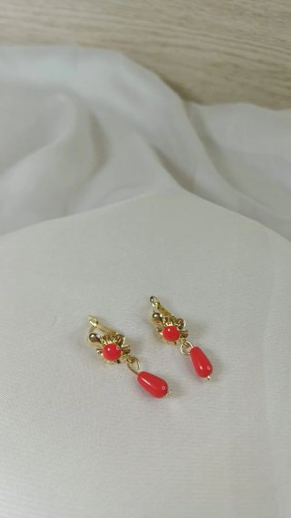 Pendientes Coralinas Chapado Oro Pequeños