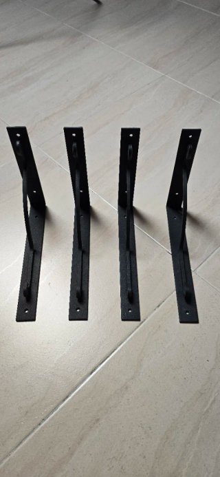 Set di 4 supporti per scaffale in ferro battuto