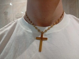 Conjunto Collar y Pulsera Cruz chapado en Oro 18K