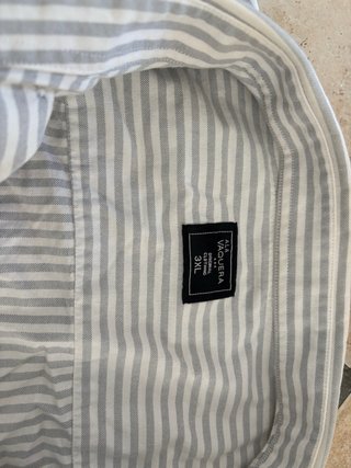 Camisa A la Vaquera Talla 3XL Rayas Gris y Blanco