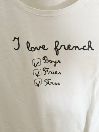 Camiseta blanca con mensaje divertido - Talla XL
