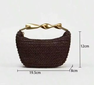 Bolso de hombro cruzado rafia café