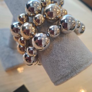 Pulsera Bolas Doradas y Plateadas