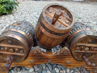 Juego Antiguo de 3 Barriles Decorativos