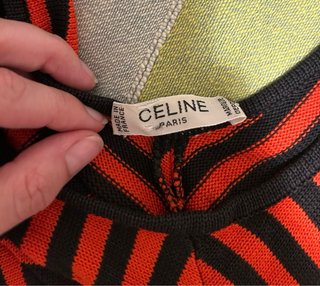 Top Celine a righe rosse e nere