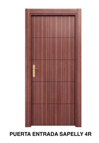 Puerta de madera con montaje incluido