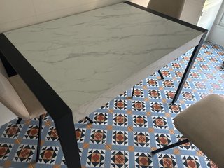 Mesa Comedor Mármol Extensible + 4 Sillas