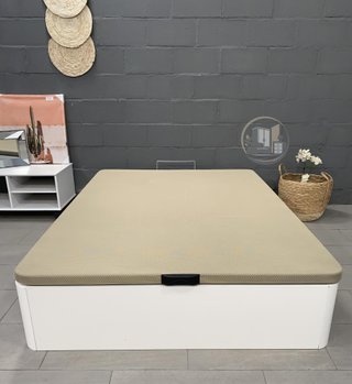 Canapé abatible de madera color blanco